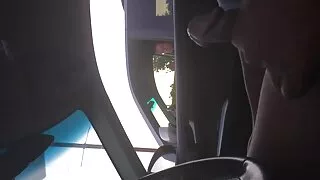 Arkadaş cam ile arabada pormo karısı